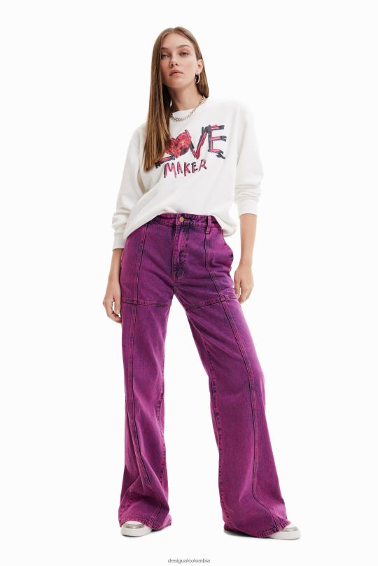 blusas Desigual bogota - ropa 4802L631 mujer Desigual sudadera con mensaje bordado