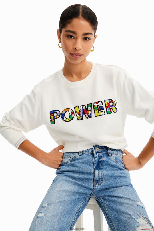 ropa 4802L795 mujer Desigual sudadera con parche de poder - Desigual sale damen