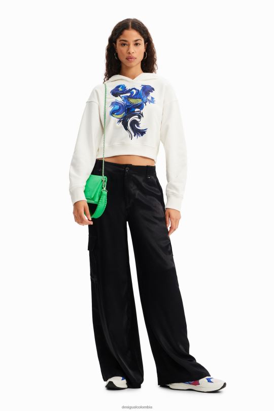 ropa 4802L830 mujer Desigual sudadera con capucha corta y artística - Desigual sales online