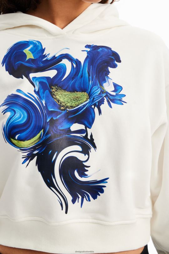 ropa 4802L830 mujer Desigual sudadera con capucha corta y artística - Desigual sales online