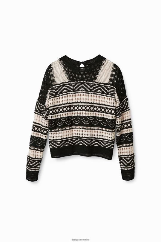 blusas Desigual bogota - ropa 4802L1031 mujer Desigual suéter de crochet semitransparente
