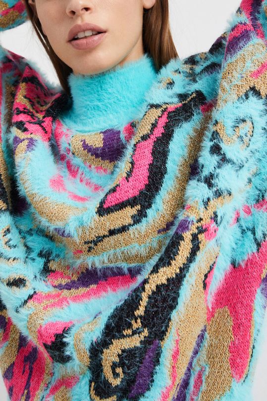 Desigual Colombia pagina oficial - ropa 4802L1117 mujer Desigual suéter de punto con cuello vuelto