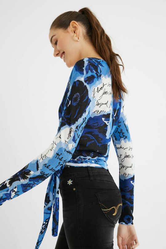 Desigual Colombia bolsos - ropa 4802L1163 mujer Desigual jersey de punto con estampado y lazo