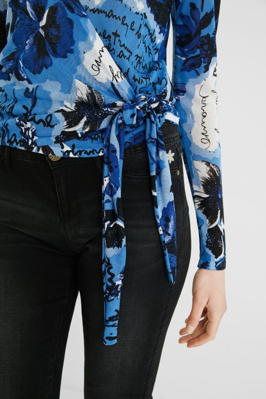 Desigual Colombia bolsos - ropa 4802L1163 mujer Desigual jersey de punto con estampado y lazo