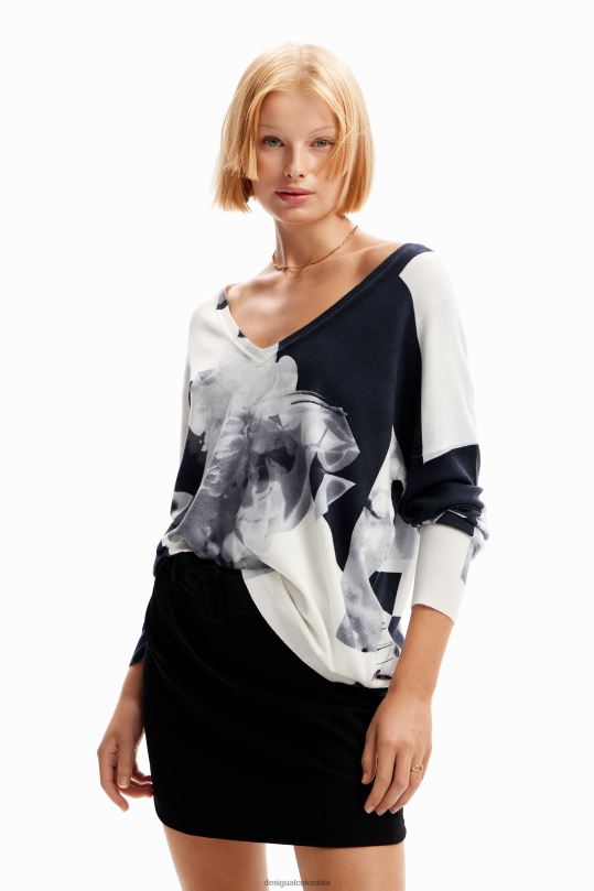 ropa 4802L11 mujer Desigual jersey fino con collage - Desigual Colombia Medellín