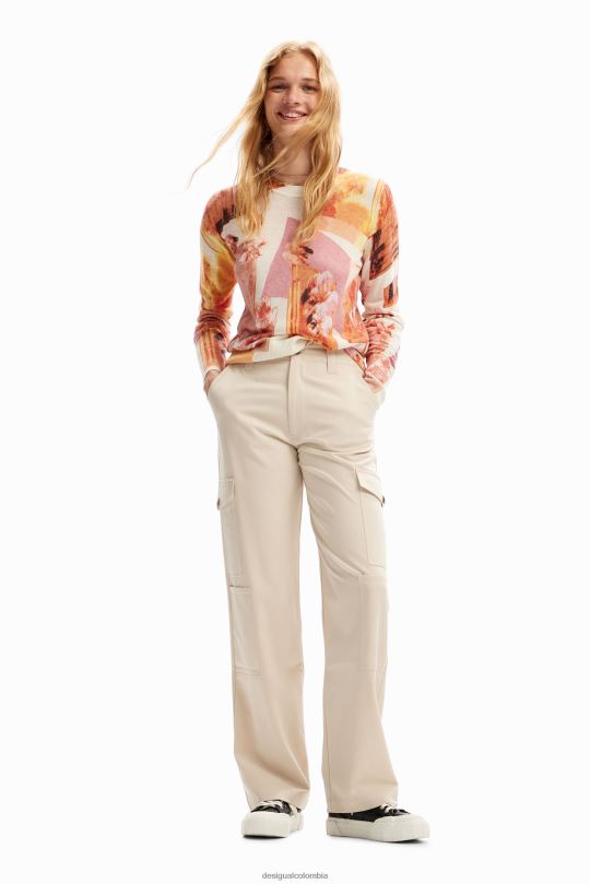 ropa 4802L12 mujer Desigual jersey fino con collage - Desigual shop