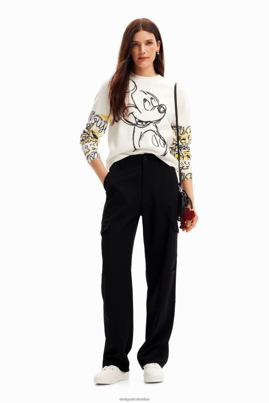 Desigual Colombia pagina oficial - ropa 4802L15 mujer Desigual jersey con bordado de mickey mouse