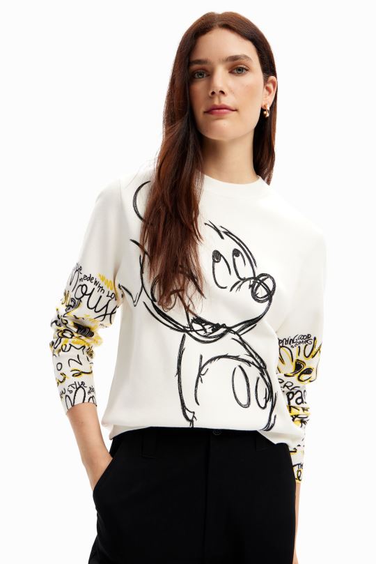 Desigual Colombia pagina oficial - ropa 4802L15 mujer Desigual jersey con bordado de mickey mouse