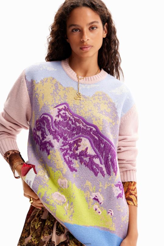 blusas Desigual bogota - ropa 4802L231 mujer Desigual metro. sudadera con paisaje de christian lacroix