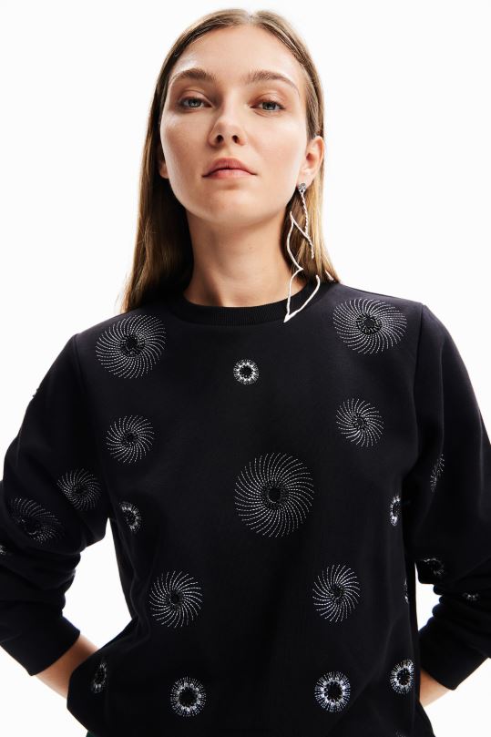ropa 4802L264 mujer Desigual sudadera con bordado geométrico - Desigual sales online