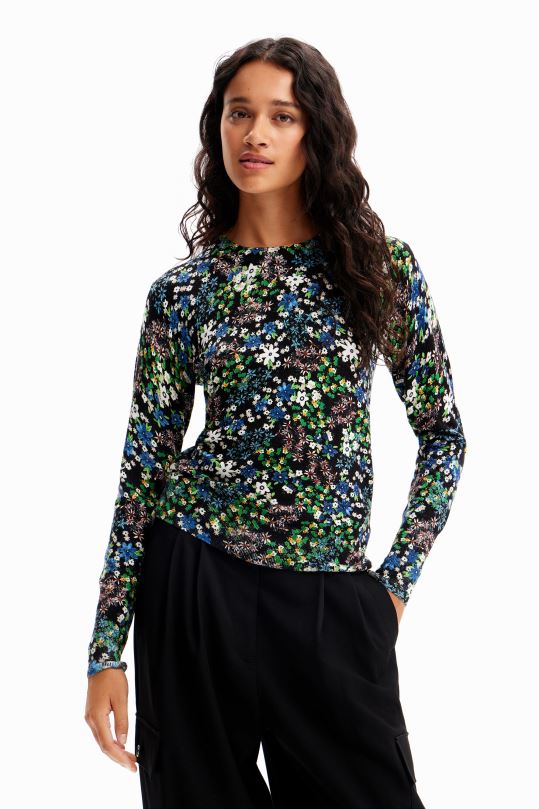 ropa 4802L273 mujer Desigual jersey fino floral fino - Desigual Colombia Medellín