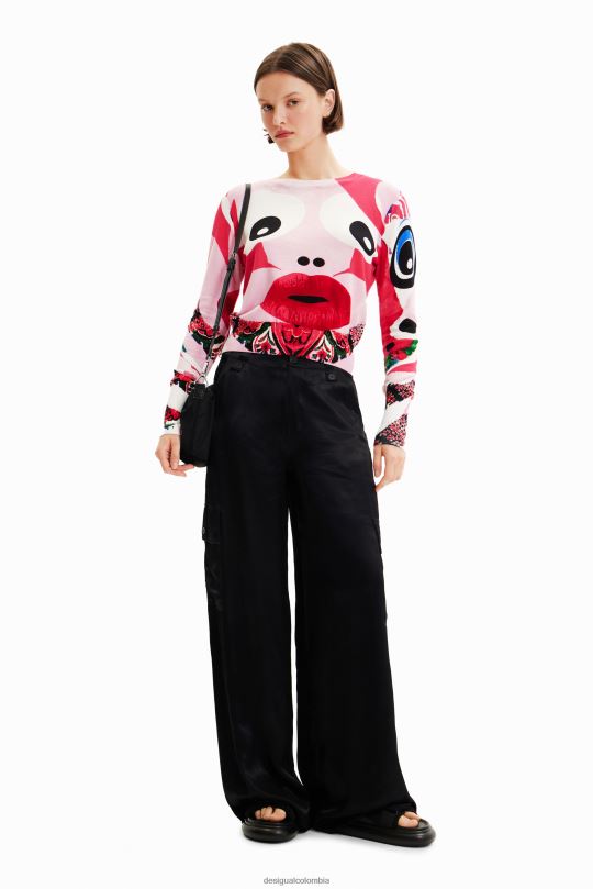 Desigual Colombia pagina oficial - ropa 4802L285 mujer Desigual metro. jersey con cara de christian lacroix
