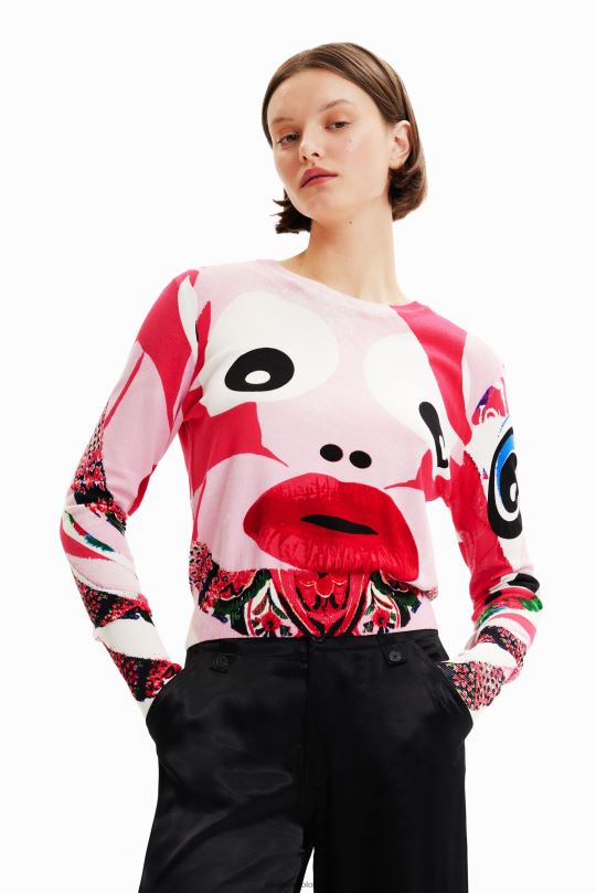 Desigual Colombia pagina oficial - ropa 4802L285 mujer Desigual metro. jersey con cara de christian lacroix