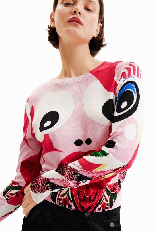 Desigual Colombia pagina oficial - ropa 4802L285 mujer Desigual metro. jersey con cara de christian lacroix
