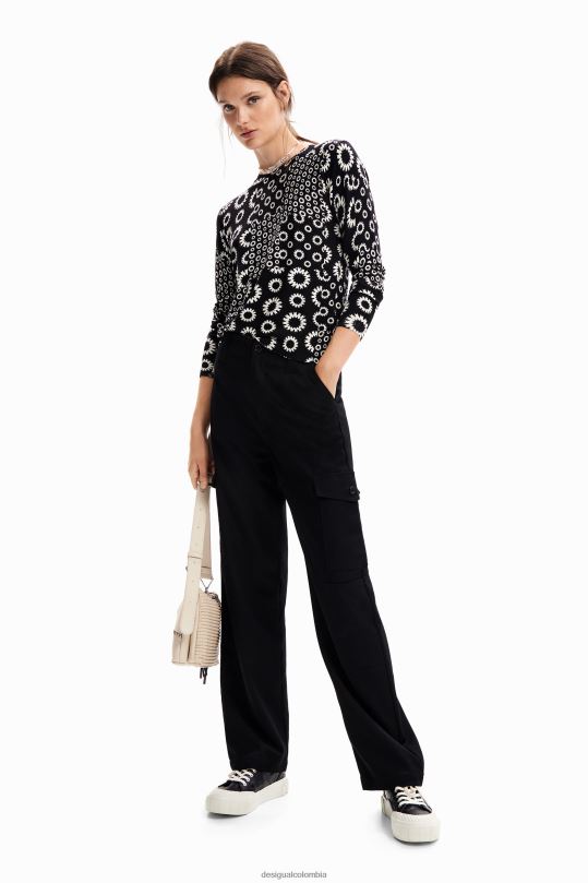 Desigual Colombia bolsos - ropa 4802L28 mujer Desigual jersey fino con patchwork geométrico
