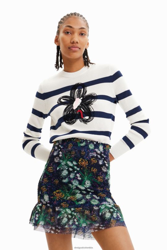 Desigual zapatos Colombia - ropa 4802L307 mujer Desigual jersey de flores a rayas