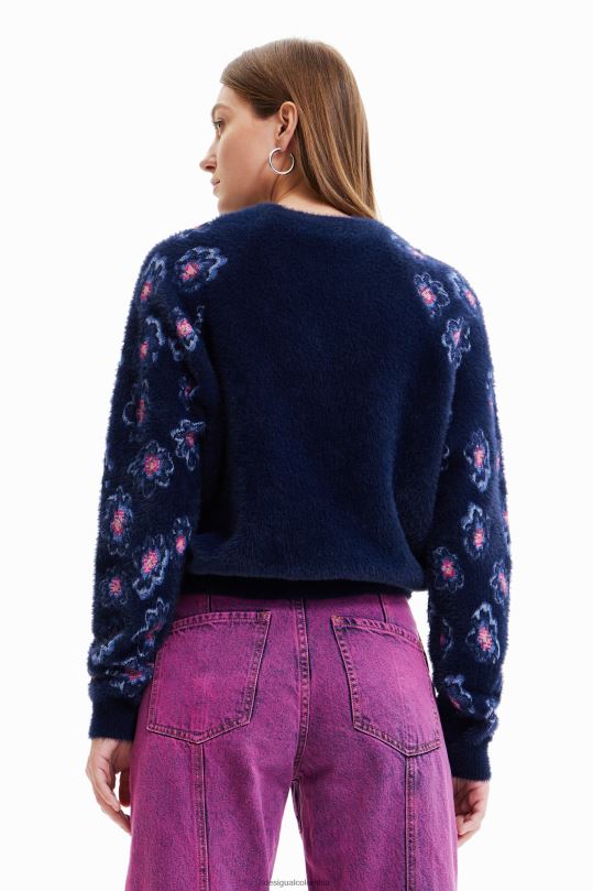 ropa 4802L350 mujer Desigual suéter con efecto de pelo floral - Desigual Colombia rebajas