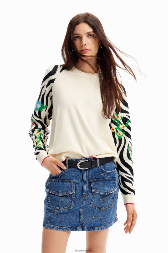 blusas Desigual bogota - ropa 4802L41 mujer Desigual suéter con bordado de cebra