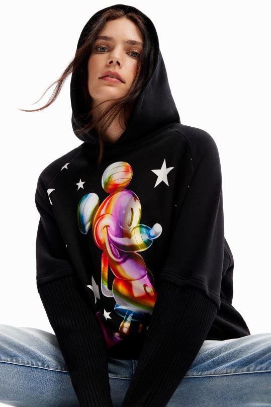 ropa 4802L43 mujer Desigual sudadera con capucha oversize de mickey mouse - Desigual Colombia rebajas