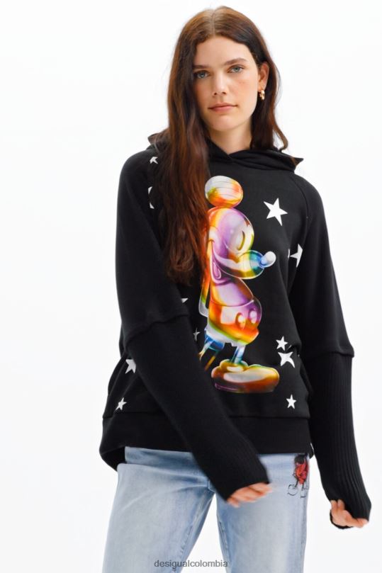 ropa 4802L43 mujer Desigual sudadera con capucha oversize de mickey mouse - Desigual Colombia rebajas