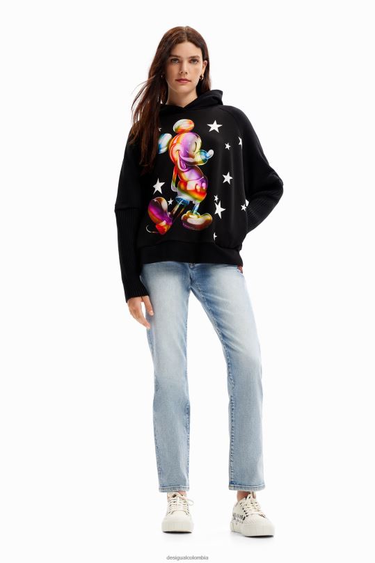 ropa 4802L43 mujer Desigual sudadera con capucha oversize de mickey mouse - Desigual Colombia rebajas