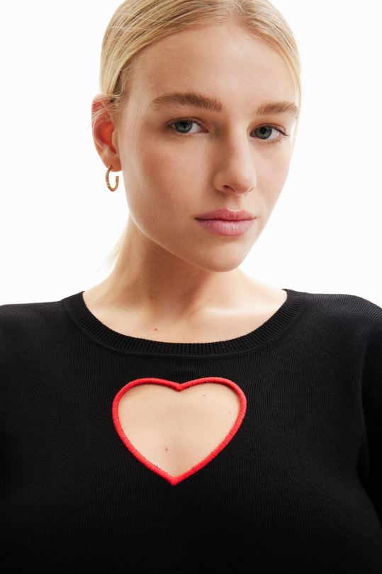 Desigual Colombia - ropa 4802L624 mujer Desigual suéter con aberturas en forma de corazón