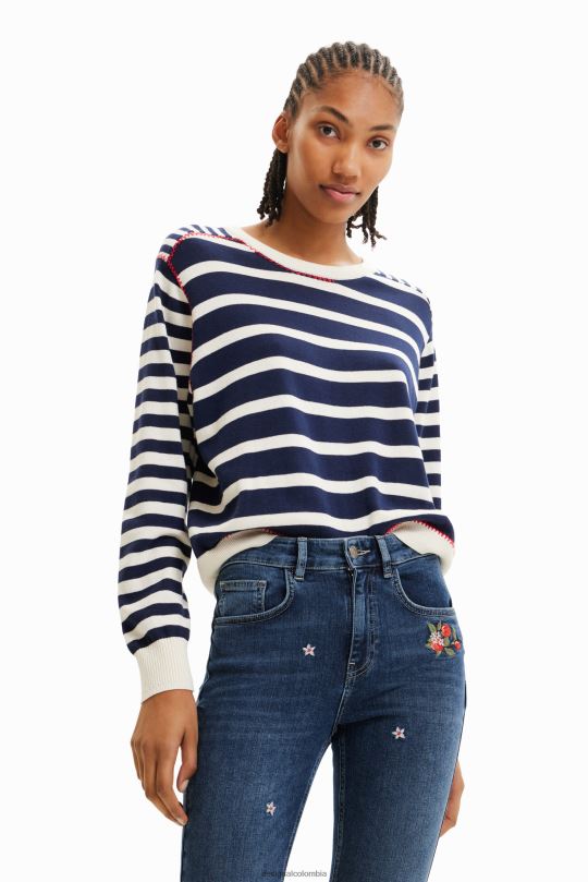 ropa 4802L836 mujer Desigual jersey rayas marineras - Desigual sale damen