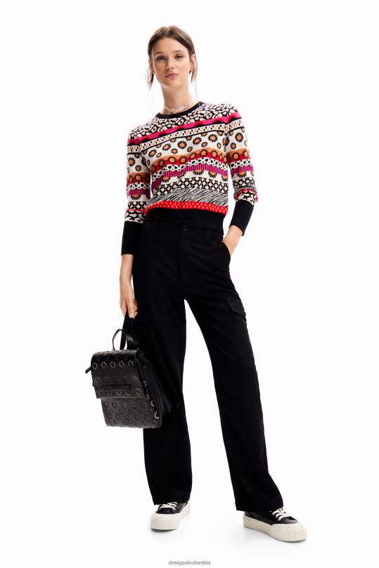 ropa 4802L936 mujer Desigual jersey con borde corto - Desigual Colombia Medellín