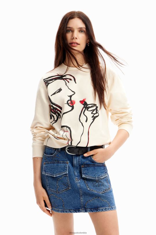 ropa 4802L937 mujer Desigual sudadera con ilustración arty - Desigual shop