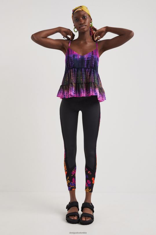Desigual Colombia pagina oficial - ropa 4802L1116 mujer Desigual top con tirantes teñidos anudados