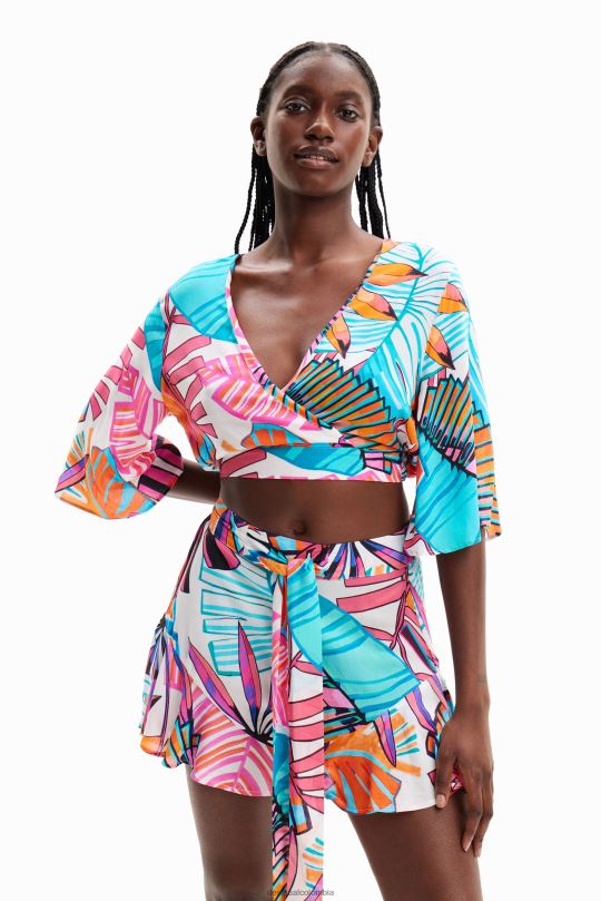 Desigual Colombia pagina oficial - ropa 4802L604 mujer Desigual top corto cruzado tropical
