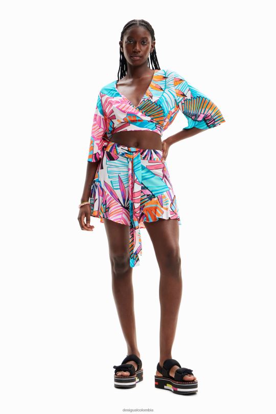 Desigual Colombia pagina oficial - ropa 4802L604 mujer Desigual top corto cruzado tropical