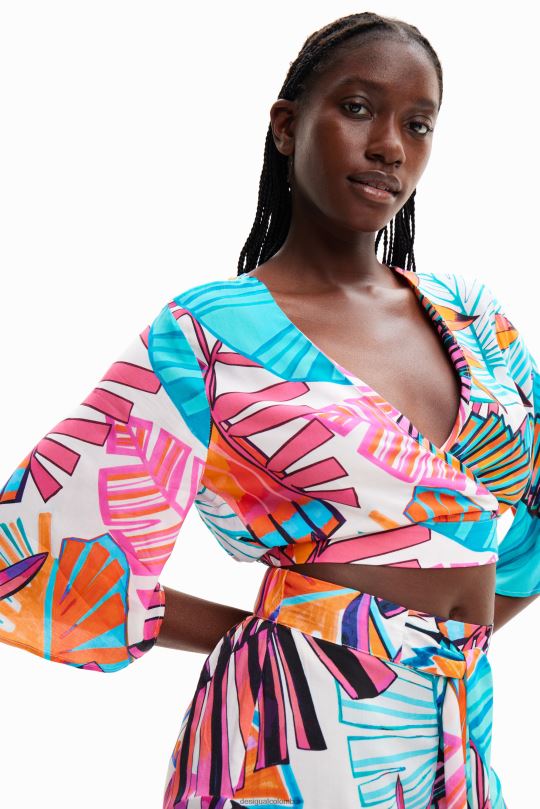 Desigual Colombia pagina oficial - ropa 4802L604 mujer Desigual top corto cruzado tropical