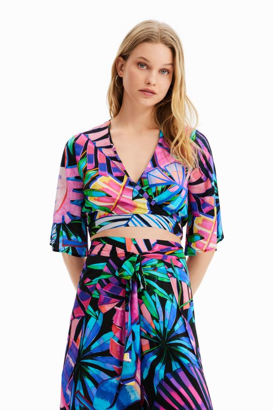 Desigual zapatos Colombia - ropa 4802L637 mujer Desigual top corto cruzado tropical