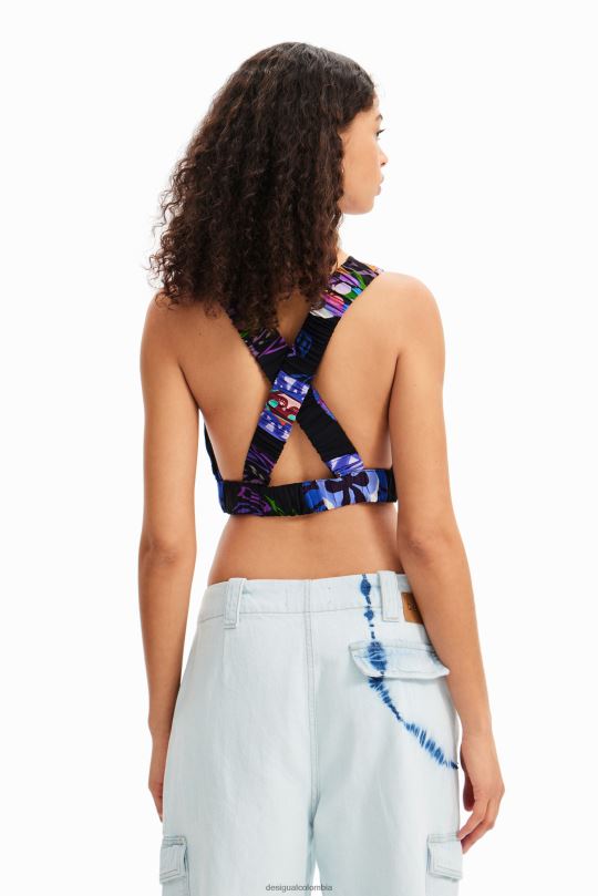 ropa 4802L737 mujer Desigual metro. top corto con tirantes de christian lacroix - Desigual Colombia rebajas