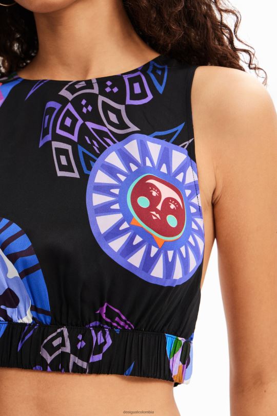 ropa 4802L737 mujer Desigual metro. top corto con tirantes de christian lacroix - Desigual Colombia rebajas