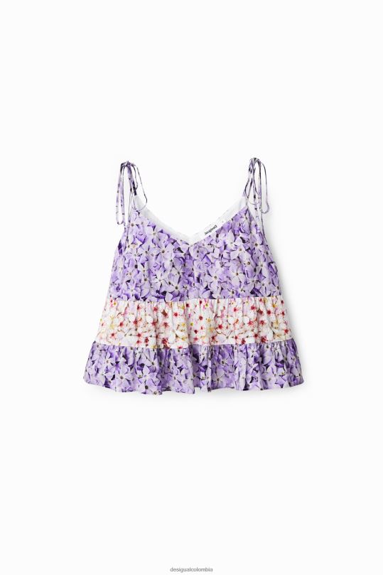 ropa 4802L769 mujer Desigual top con tirantes florales - Desigual sale damen