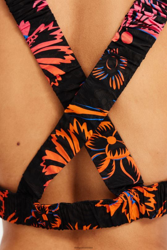 ropa 4802L792 mujer Desigual top tropical corto con tirantes - Desigual Colombia Medellín