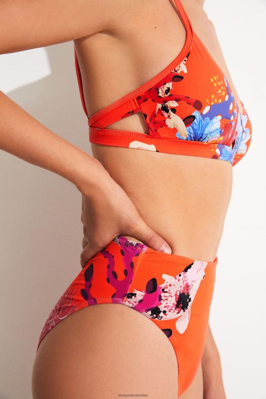 ropa 4802L1130 mujer Desigual top de bikini triangular color coral - Desigual Colombia rebajas