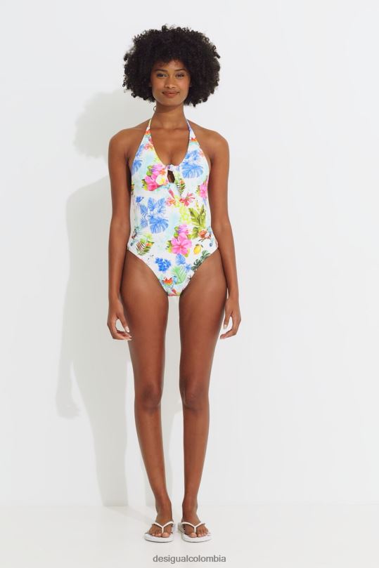 ropa 4802L1132 mujer Desigual traje de baño con tirantes tropicales - Desigual sale damen