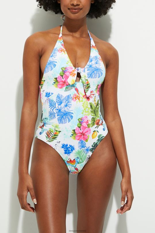 ropa 4802L1132 mujer Desigual traje de baño con tirantes tropicales - Desigual sale damen