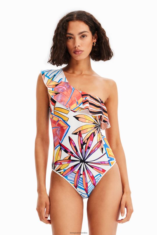 ropa 4802L405 mujer Desigual traje de baño con volantes asimétricos - Desigual shop