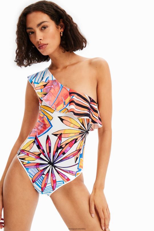 ropa 4802L405 mujer Desigual traje de baño con volantes asimétricos - Desigual shop