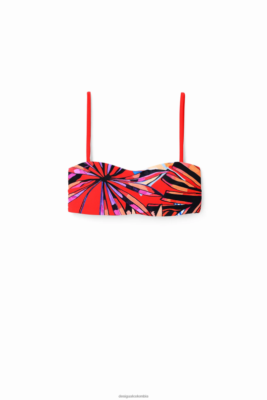 ropa 4802L537 mujer Desigual top de bikini palabra de honor tropical - Desigual Colombia rebajas