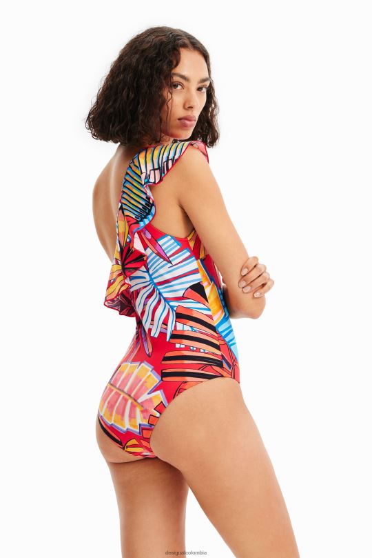 ropa 4802L541 mujer Desigual traje de baño con volantes asimétricos - Desigual sale damen