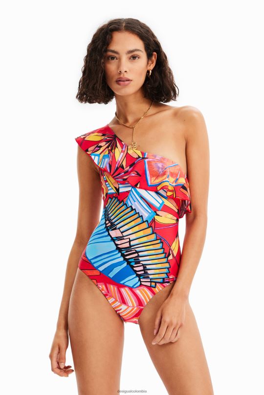 ropa 4802L541 mujer Desigual traje de baño con volantes asimétricos - Desigual sale damen