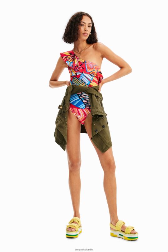 ropa 4802L541 mujer Desigual traje de baño con volantes asimétricos - Desigual sale damen