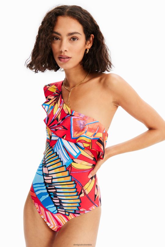 ropa 4802L541 mujer Desigual traje de baño con volantes asimétricos - Desigual sale damen