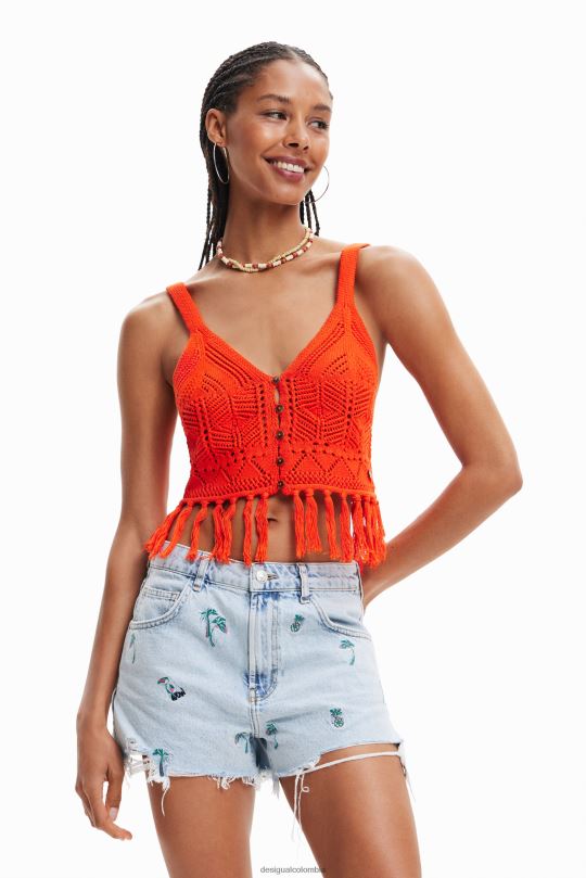 blusas Desigual bogota - ropa 4802L677 mujer Desigual top corto de ganchillo