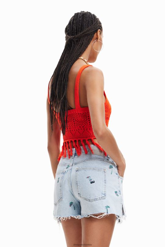 blusas Desigual bogota - ropa 4802L677 mujer Desigual top corto de ganchillo